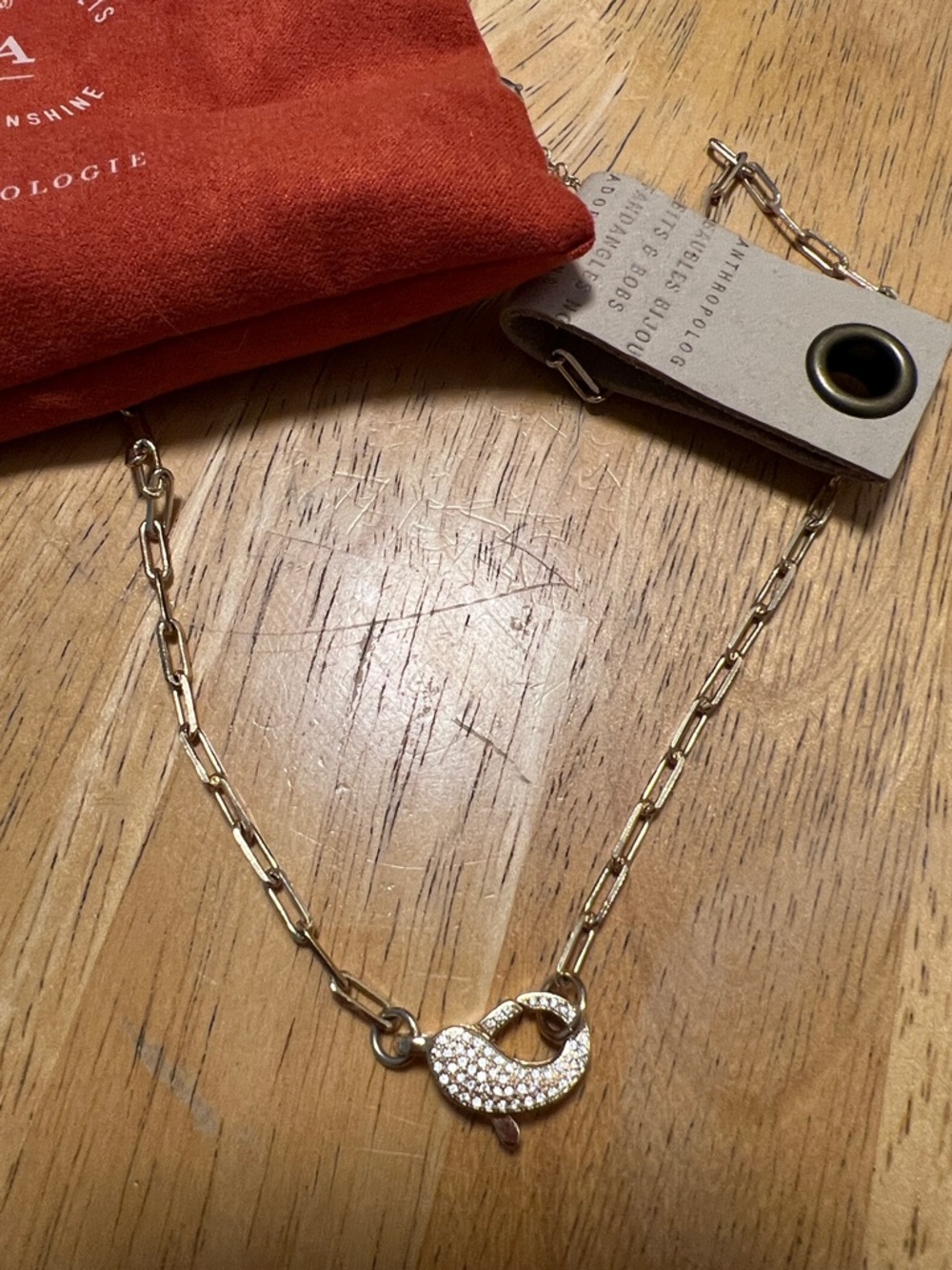 Anthropologie necklace with lobster claw clasp
